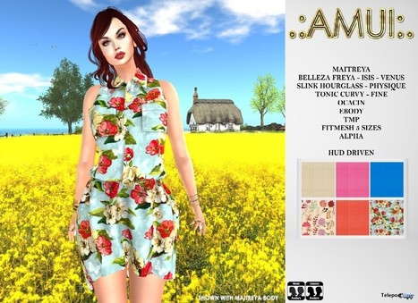 Flavia Dress Fatpack March 2019 Group Gift by AMUI | Teleport Hub - Second Life Freebies | Second Life Freebies | Scoop.it
