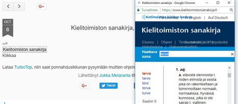 Kielitoimiston sanakirja, popup | 1Uutiset - Lukemisen t&auml;hden | Scoop.it