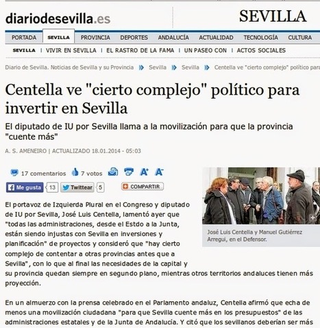 Déficit de capital en Sevilla según IU | Sevilla Capital Económica | Scoop.it