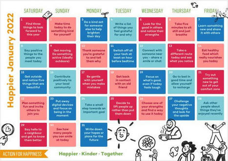 Action for Happiness - ways to stay happy during January despite the challenges - with thanks to ActionForHappiness.org  | Professional Learning for Busy Educators | Scoop.it