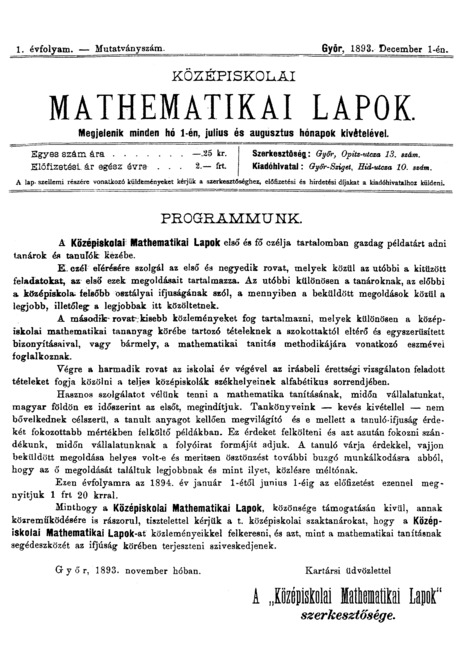 Nagyszerű összefoglaló cikk a Középiskolai Mathematikai és Fizikai Lapok 125 évéről | collaboration | Scoop.it