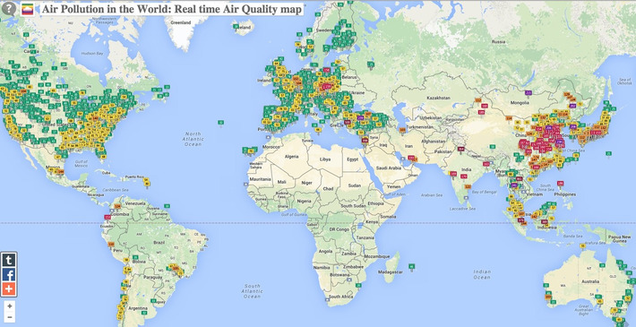 Map shows worldwide air pollution in real time - Business Insider | Science & Technology Report - Changing Our World | Scoop.it