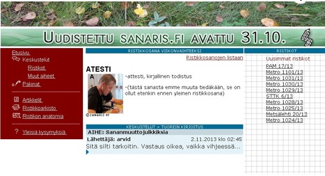 Sanaristikot.net | 1Uutiset - Lukemisen tähden | Scoop.it