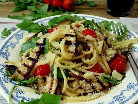 Light summery pasta with chargrilled aubergines and rocket | mylittleitaliankitchen.com | La Cucina Italiana - De Italiaanse Keuken - The Italian Kitchen | Scoop.it