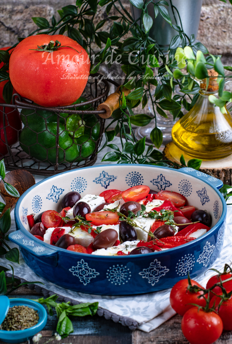 Feta rotie aux olives et tomates | Plats et recettes rapides, idées de menu de semaine sain et facile | Scoop.it