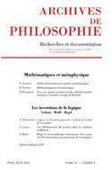 Revue Archives de Philosophie 2013/2, Mathématiques et métaphysique. Les inventions de la logique | Les Livres de Philosophie | Scoop.it