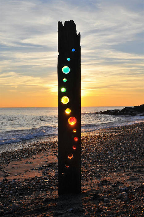 Colorful Patterns of Stained Glass Nestle Within Repurposed Sea Defense Timber | Landart, art environnemental | Scoop.it