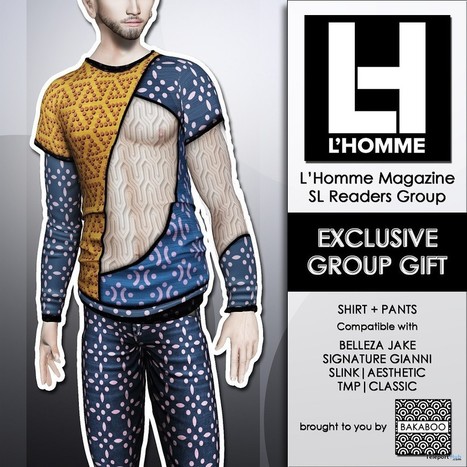 David Shirt and Pants L'HOMME Magazine February 2019 Group Gift by Bakaboo | Teleport Hub - Second Life Freebies | Second Life Freebies | Scoop.it