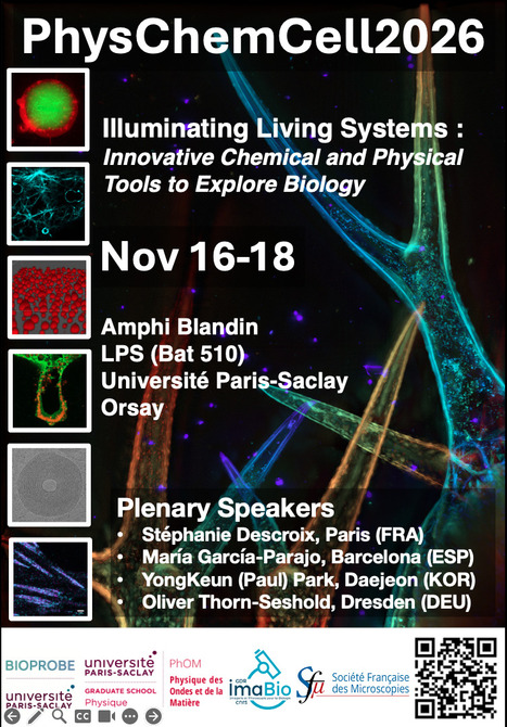 PhysChemCell2026 16-18 novembre 2026 &agrave; Orsay - Les inscriptions sont ouvertes ! | Life Sciences Universit&eacute; Paris-Saclay | Scoop.it