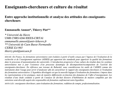 Education & Formation : Évaluation des formations, quels changements pour les enseignants ? Une analyse depuis la Normandie | Revue Education & Formation | Scoop.it