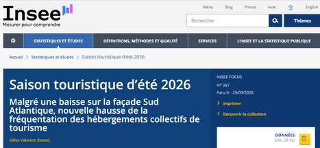 Saison touristique d&rsquo;&eacute;t&eacute; 2026 I Insee Focus&nbsp; | Lettre de veille du 1er octobre 2026 | Scoop.it