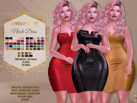 Nicole Dress Fatpack August 2022 Group Gift by Hilly Haalan | Teleport Hub - Second Life Freebies | Second Life Freebies | Scoop.it