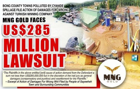 Liberia: Cyanide Polluted Towns In Bong County Sue MNG Gold For US$285 Million In Damages  / 10.10.2018 | Pollution accidentelle des eaux par produits chimiques | Scoop.it