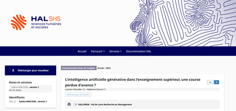 L'intelligence artificielle générative dans l'enseignement supérieur, une course perdue d'avance ? - HAL-SHS - Sciences de l'Homme et de la Société | Innovation pédagogique | Scoop.it
