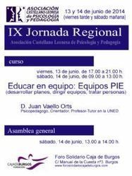 IX Jornadas Regionales ACLPP: Curso "Educar en Equipo" y Asamblea de socios (Burgos, 13 y 14-6-2014) | Orientación Educativa al Día | Scoop.it