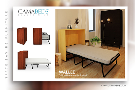 Wallee Cabinet Hide Away Folding Bed With Mattr