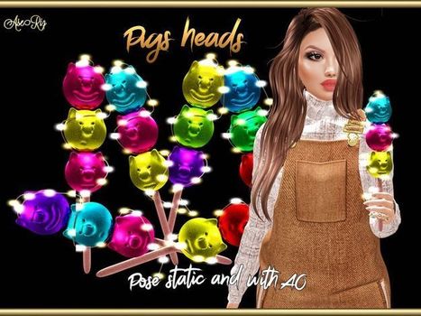 AseRiz - pigs heads-Toy Pose | .: Second Life Kids Lookbook :. | 亗 Second Life Kingdom of Kids 亗 | Scoop.it