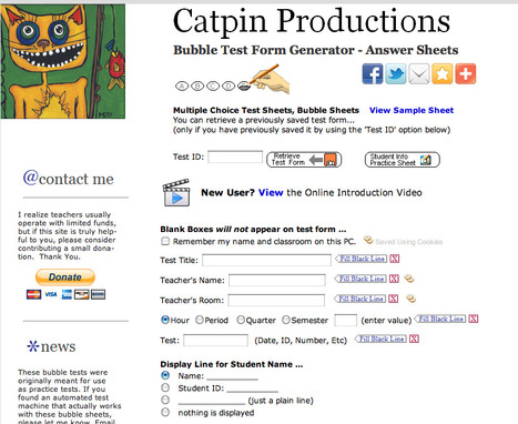 Catpin Productions, Bubble Test Form Generator - Teaching Tools | Digital Delights for Learners | Scoop.it