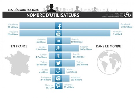 Nombre d'utilisateurs des réseaux sociaux en France et dans le monde | 16s3d: Bestioles, opinions & pétitions | Scoop.it