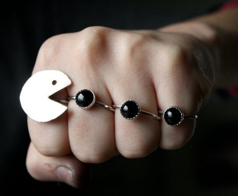 Pacman Ring Series Sterling Silver and Black Onyx by luckyduct | All Geeks | Scoop.it