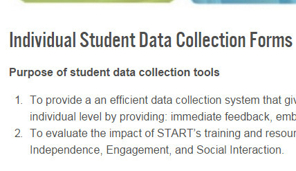 Individual Student Data Collection Forms - START Project - Grand Valley State University | SEL Assessment and Monitoring | Scoop.it