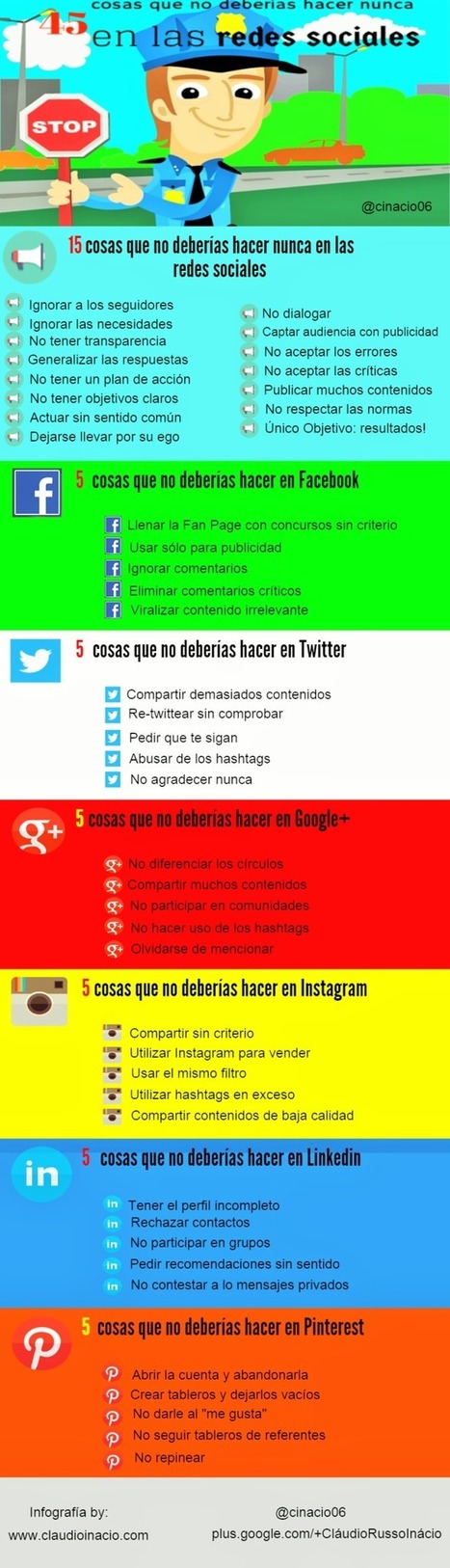 45 cosas que no debes hacer en Redes Sociales | Las TIC en el aula de ELE | Scoop.it