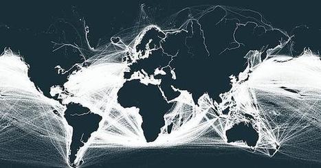 The outlines of continents can be visualized by shipping routes [2254x1153] | IELTS, ESP, EAP and CALL | Scoop.it