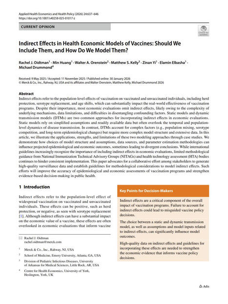 🧩Are vaccine economic models missing part of the picture when they omit indirect effects? Indirect effects such as herd protection, serotype replacement, and age shifts can substantially change t... | H&eacute;sitations Vaccinales: Observatoire HESIVAXs | Scoop.it
