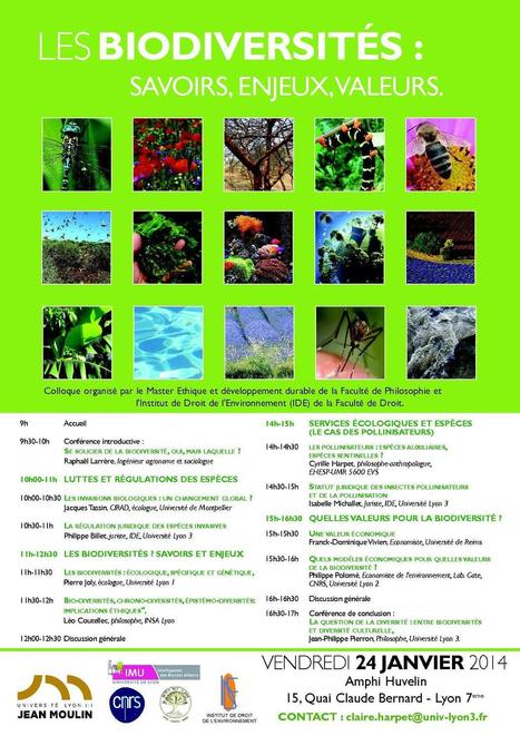 Colloque : "Les biodiversités" à Lyon le 24 janvier 2014 | Variétés entomologiques | Scoop.it