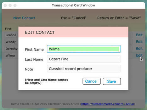 Modal Transactional Card Window – | Claris FileMaker Love | Scoop.it