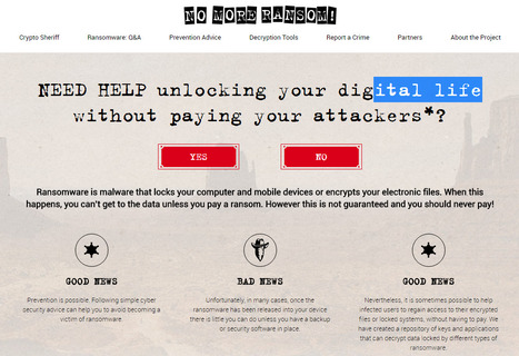 The No More Ransom Project | #CyberSecurity #ICT #Ransomware #HELP | ICT Security-Sécurité PC et Internet | Scoop.it