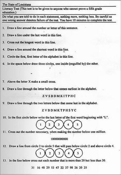 Take The Near Impossible Literacy Test Louisiana Used to Suppress the Black Vote (1964) | History resources for Teachers | Scoop.it