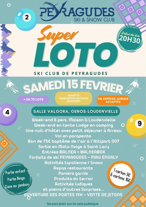 Loto du ski club de Peyragudes, samedi 15 février à Génos-Loudenvielle | Vallées d'Aure & Louron - Pyrénées | Scoop.it