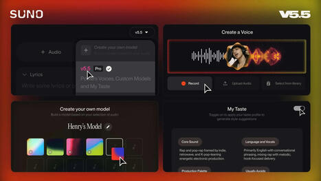 Suno Launches Version 5.5 With New 'Voices' Feature | Hypebot &bull; new music industry, music marketing & music tech news from across the web | Scoop.it