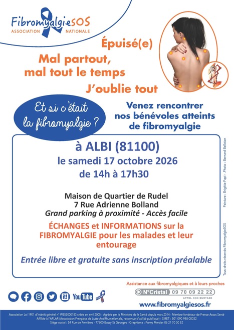 R&eacute;union d'information et d'&eacute;changes sur la fibromyalgie &agrave; Albi le 17 octobre&nbsp; | Association FibromyalgieSOS | Scoop.it