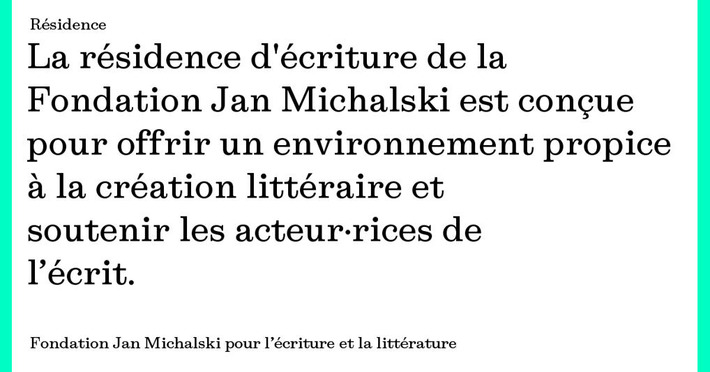 [Auteurs - Traducteurs] L’appel à candidatures pour la résidence d’écriture de la Fondation Jan Michalski est ouvert jusqu’au 14 septembre ! | Quezil - News on Language & Technology | Scoop.it