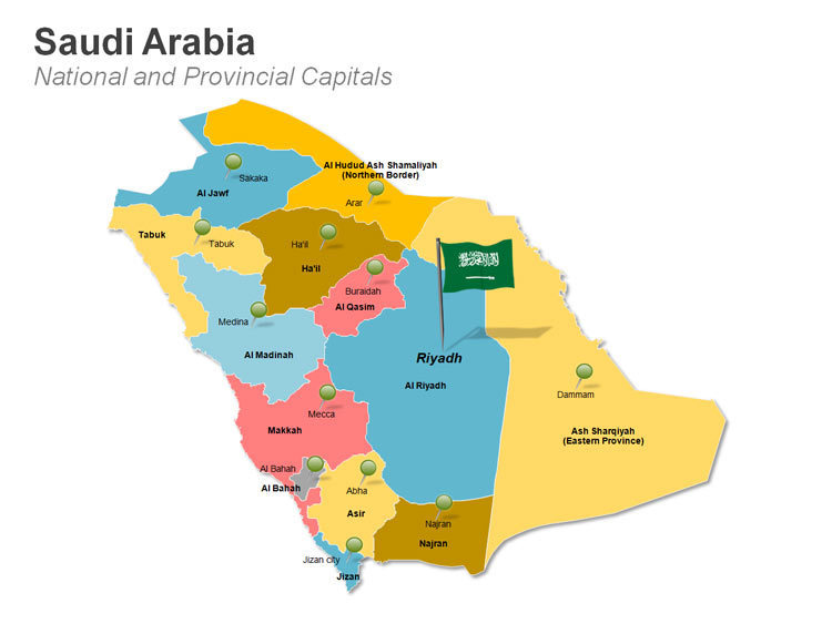 Saudi Arabia Map - Editable PPT | PowerPoint Pr...