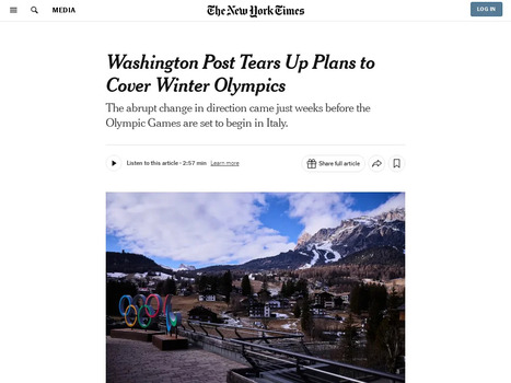 Le Washington Post renonce &agrave; se d&eacute;placer en Italie pour couvrir les Jeux olympiques d&rsquo;hiver 2026 | DocPresse ESJ Lille | Scoop.it