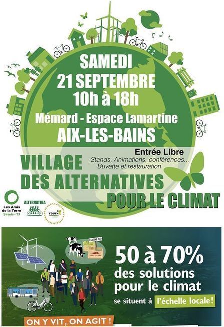 Save the date : "21/09 «Village des alternatives climat», Espace Lamartine à Aix-les-Bains | Ce monde à inventer ! | Scoop.it
