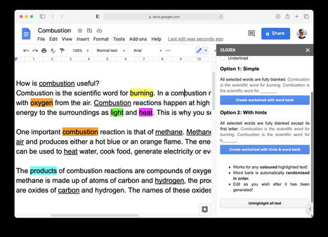 CLOZEit - A Google Docs add-on to create a fill-in-the-blanks worksheet or CLOZE exercise via @NikPeachey | iGeneration - Humane Use of Technology in an AI world (Pedagogy & Digital Innovation) | Scoop.it