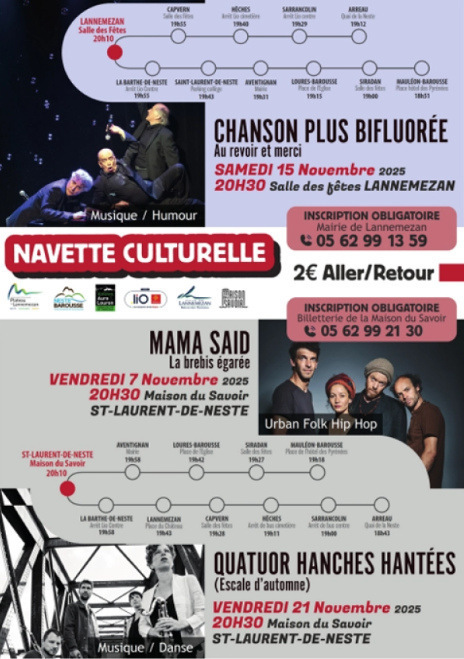 Une navette intercommunautaire pour aller aux spectacles en novembre | Vallées d'Aure & Louron - Pyrénées | Scoop.it