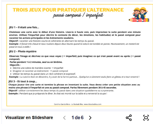 TROIS JEUX POUR PRATIQUER L’ALTERANCE PASSÉ COMPOSÉ / IMPARFAIT – | POURQUOI PAS... EN FRANÇAIS ? | Scoop.it