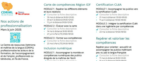 Programme CDRIML mars-juin 2025 | Compétences de base, illettrisme, illectronisme... | Scoop.it