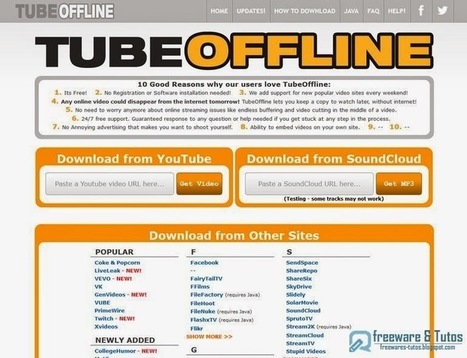 TubeOffline : un nouveau service en ligne pour télécharger les vidéos de très nombreux sites | Télécharger et écouter le Web | Scoop.it