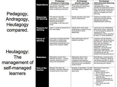 The difference between pedagogy, andragogy, and heutagogy | Creative teaching and learning | Scoop.it