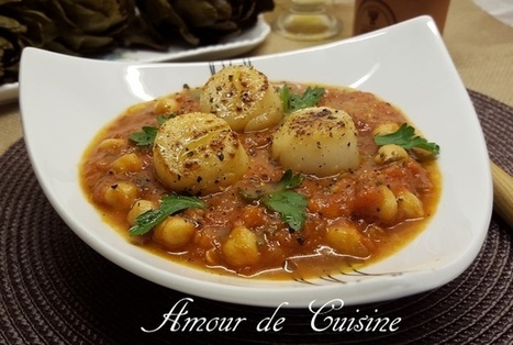 Noix de saint Jacques et sauce tomate aux pois chiches | Plats et recettes rapides, id&eacute;es de menu de semaine sain et facile | Scoop.it