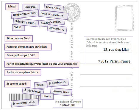 Comment écrire une carte postale | FLE enfants | Scoop.it