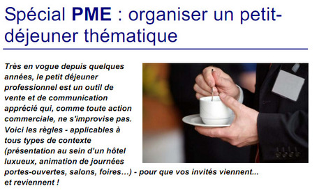 Spécial PME : organiser un petit déjeuner thématique | Time to Learn | Scoop.it