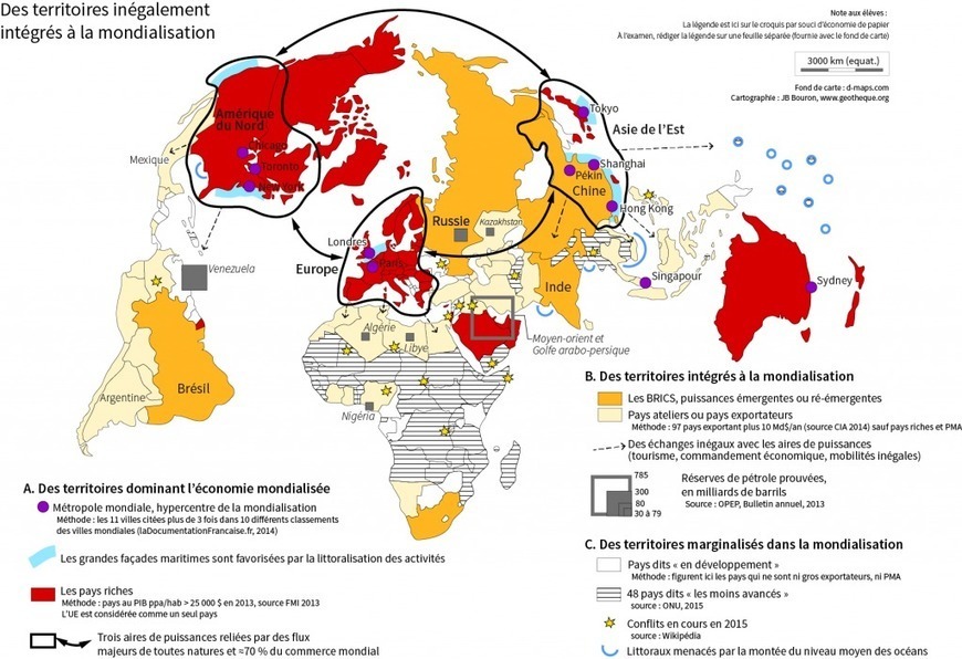 Des Territoires Inégalement Intégrés à La Mondialisation Croquis