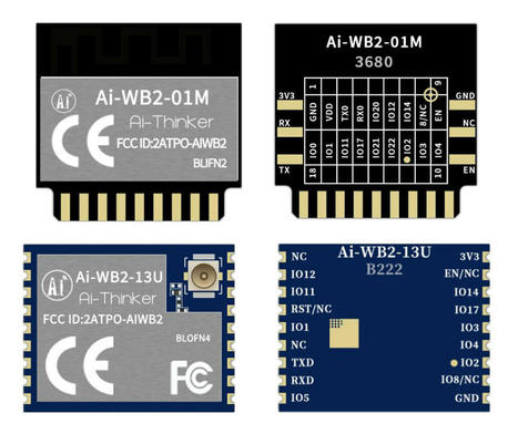 AI Thinker Ai-WB2 modules feature BL602 RISC-V MCU with WiFi and BLE connectivity - CNX Software | Embedded Systems News | Scoop.it